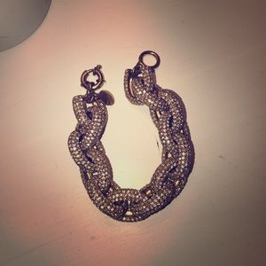 J.Crew pavé link bracelet gold.